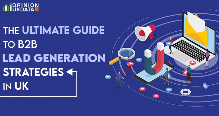 B2B lead generation strategies in UK illustration showing marketing funnel and business growth