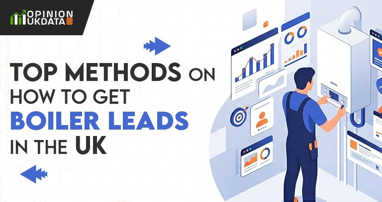 Top methods to get boiler leads in the UK with digital marketing and lead generation illustration for HVAC and heating businesses